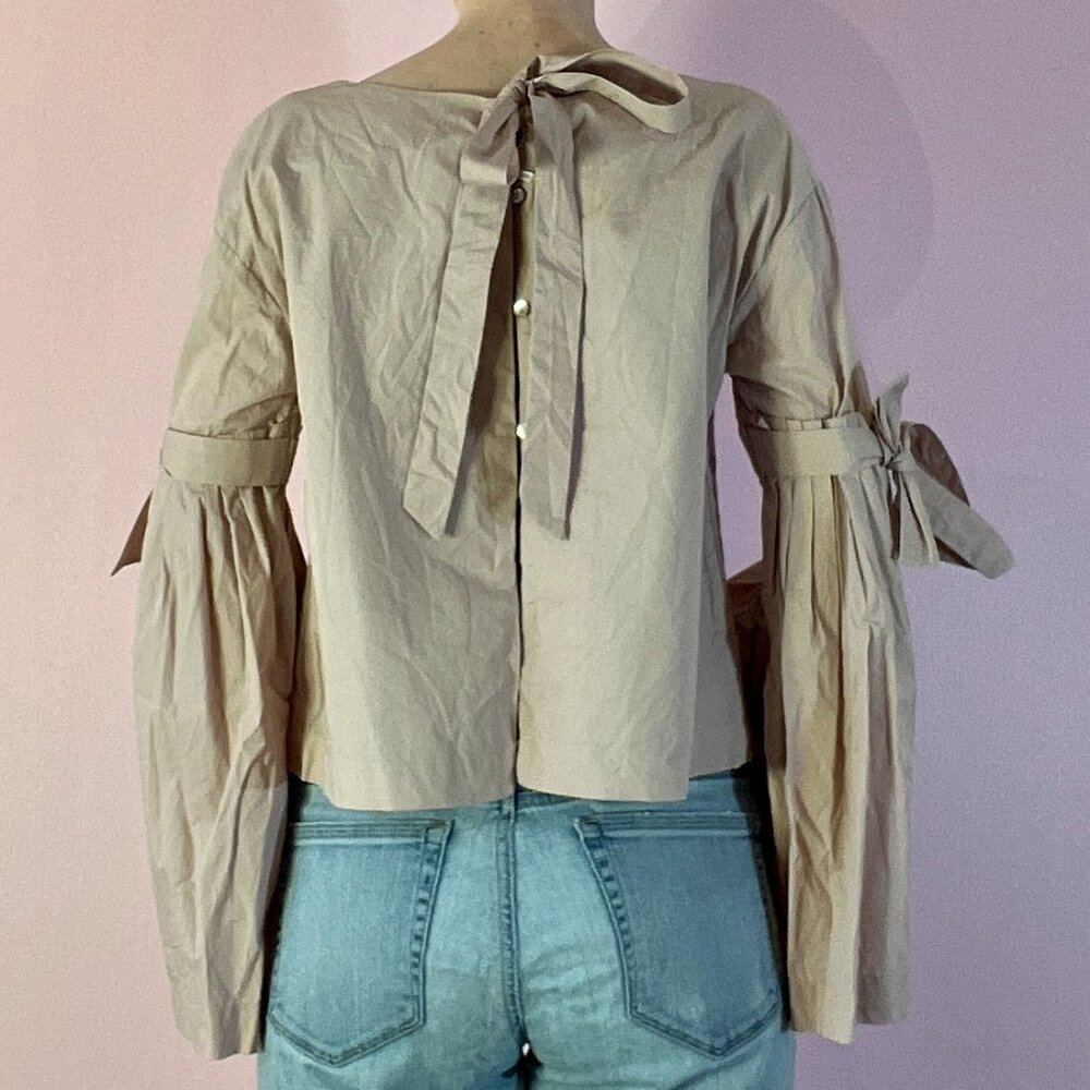Flare Sleeved Dusty Pink Shirt